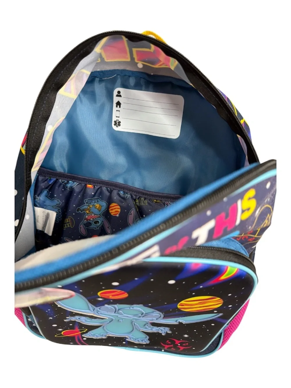 Disney Lilo & Stitch Backpack Out Of This World. Flashing Lights Front